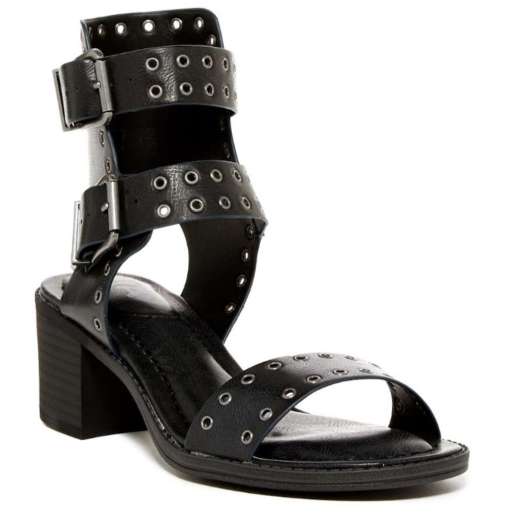 Mia black heeled sandals
